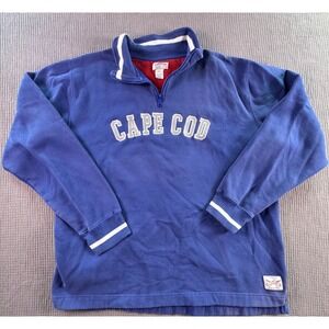Cuffy's of Cape Cod Mens 2XL Pullover Sweatshirt 1/4 Zip Nautical Blue Retro